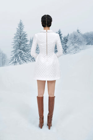 White Quilted Mini Dress
