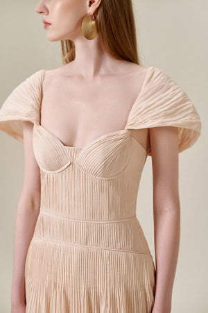 Twist Beige Midi Dress