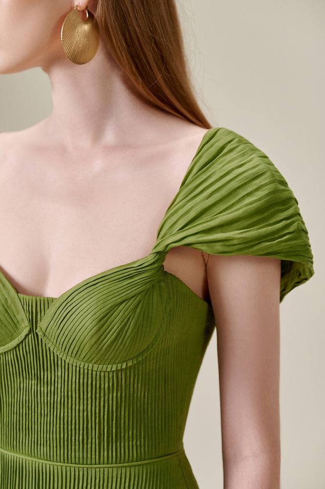 
            
                Load image into Gallery viewer, Twist Green Midi Dress
            
        