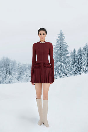 
            
                Load image into Gallery viewer, Bordeaux Smocked Mini Dress
            
        
