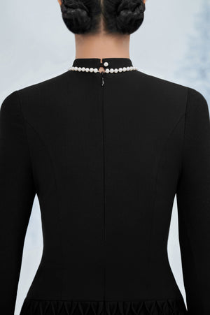 Black Smocked Mini Dress