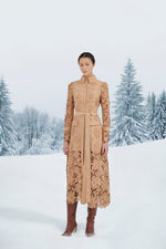 Brown Lace Trench Coat