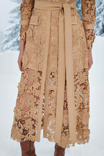 Brown Lace Trench Coat