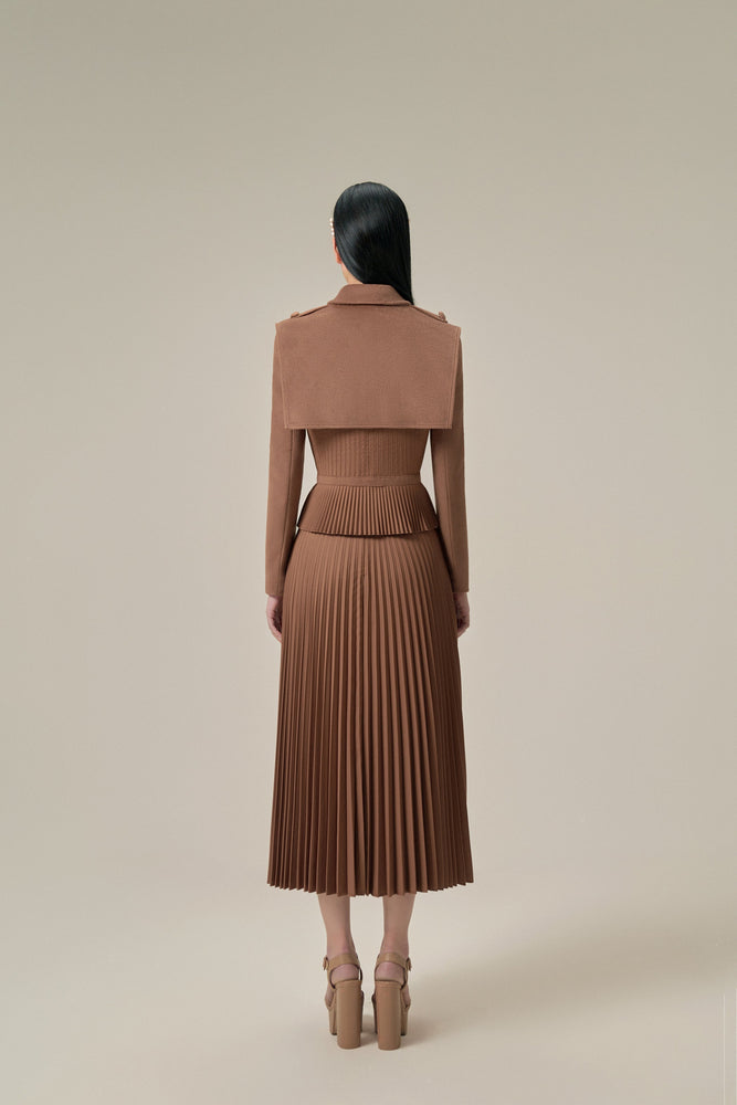 CHOCOLATE PLEAT SKIRT