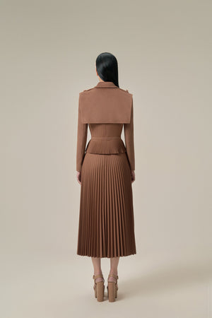 CHOCOLATE PLEAT SKIRT