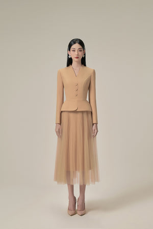 
            
                Load image into Gallery viewer, BEIGE PLEAT SKIRT
            
        