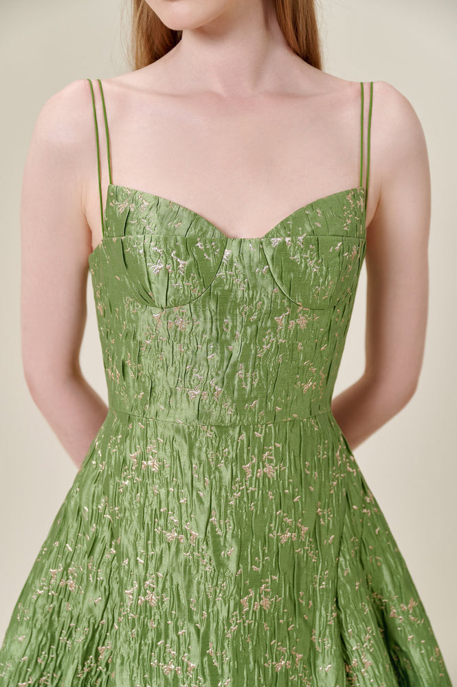Bamboo Brocade Midi Dress