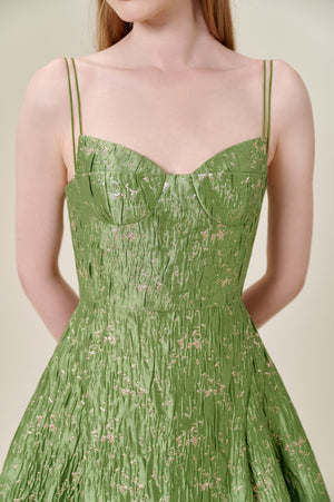 Bamboo Brocade Midi Dress