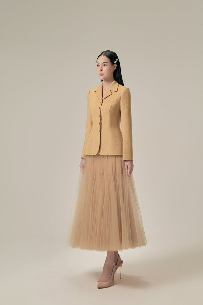 PERFECT CAMEL DOUBLE-FACED WOOL & CASHMERE BLAZER