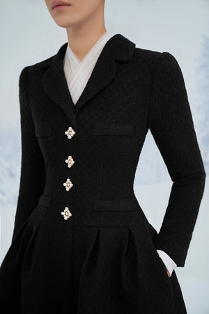 Black Flared Mini Dress