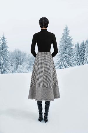 Houndstooth Midi Skirt