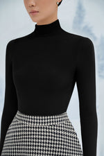 Houndstooth Midi Skirt