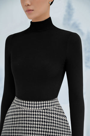 Houndstooth Midi Skirt