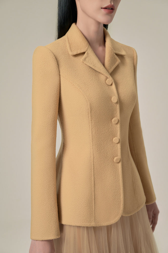 PERFECT CAMEL DOUBLE-FACED WOOL & CASHMERE BLAZER