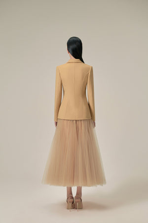PERFECT CAMEL DOUBLE-FACED WOOL & CASHMERE BLAZER