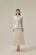 PERFECT IVORY DOUBLE-FACED WOOL & CASHMERE BLAZER