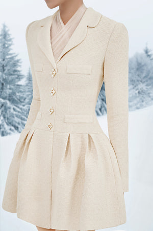 Beige Flared Mini Dress