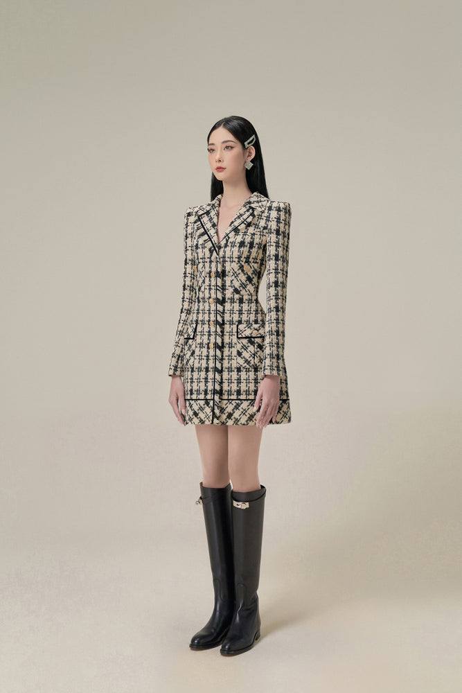 CLASSIC GINGHAM TAILORED DRESS