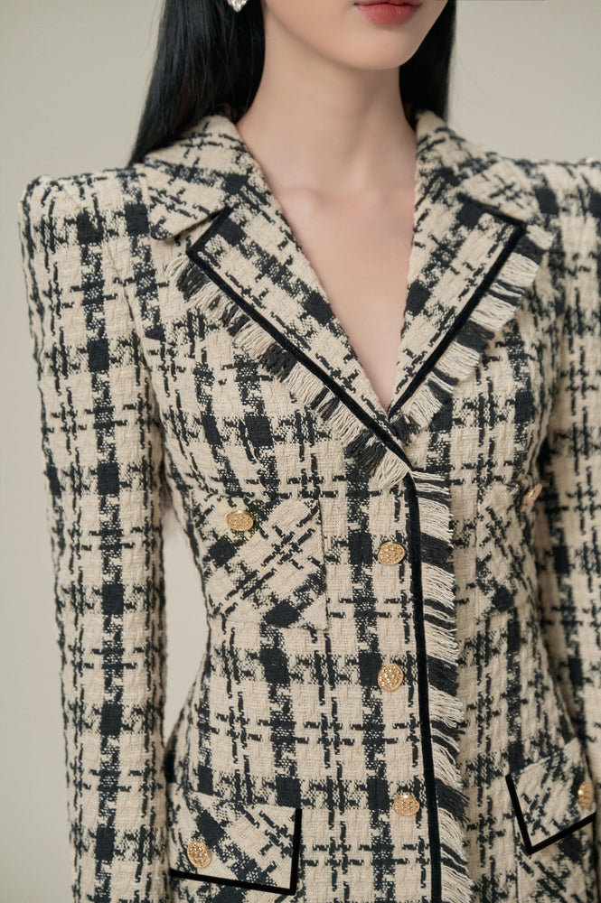 CLASSIC GINGHAM TAILORED DRESS