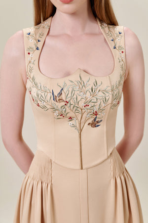 
            
                Load image into Gallery viewer, Embroidered Sleeveless Beige Top
            
        