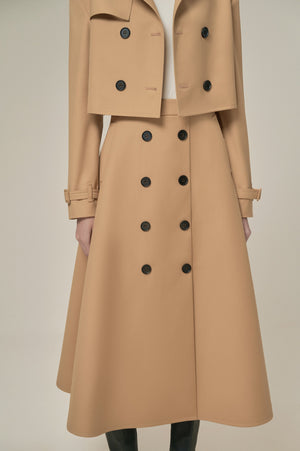 TRENCH SKIRT - CAMEL