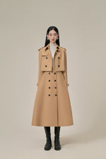 RELAXED CROP TRENCH COAT - CAMEL