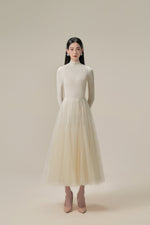 IVORY TULE TRIANGLE SKIRT WITH LINING