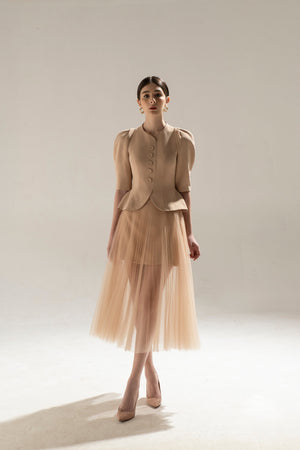 PLEAT SKIRT - Beige
