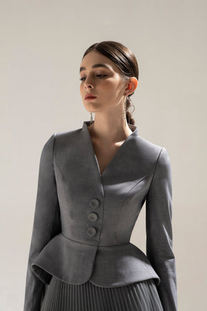 GREY PLEAT SKIRT