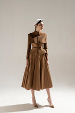 CHOCOLATE PLEAT SKIRT