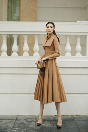 Chocolate  Pleat Sailor Skirt