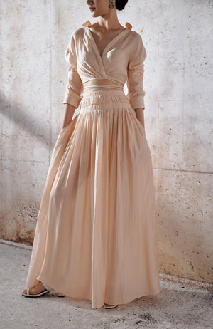 Organza Silk Top - Beige