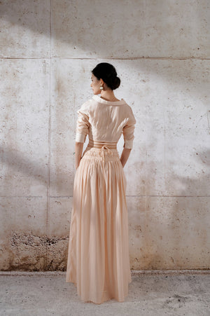 Organza Silk Top - Beige