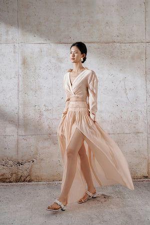 Organza Silk Top - Beige