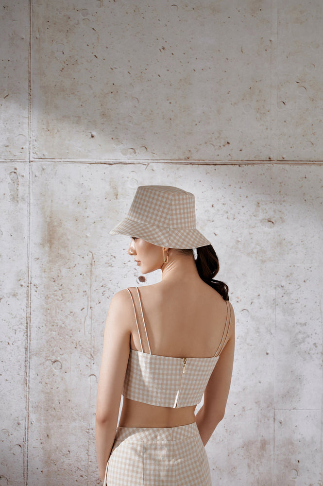 Cotton Gingham Bra-Top