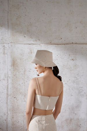Cotton Gingham Bra-Top