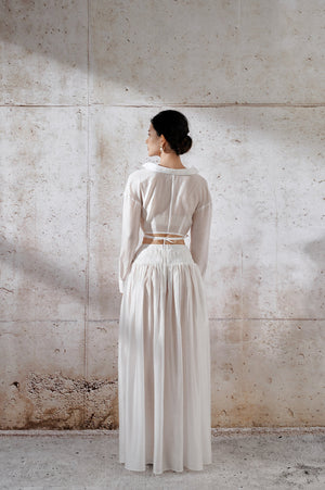 Organza Long Skirt - White