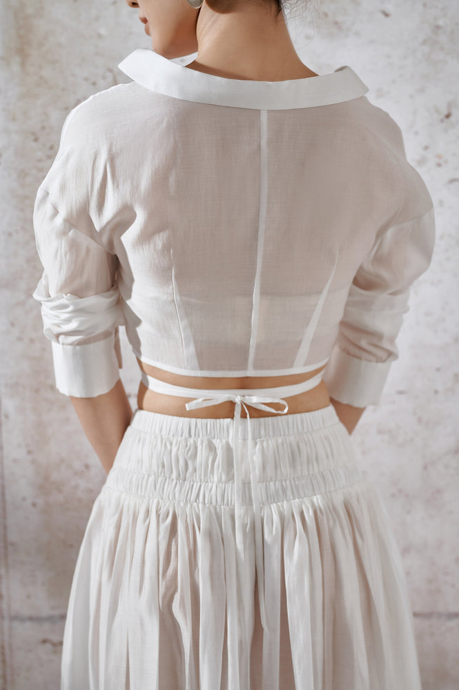 Organza Long Skirt - White