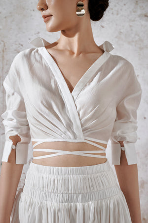 
            
                Load image into Gallery viewer, Organza Silk Top - White
            
        