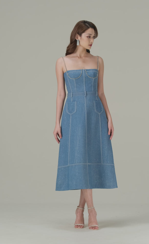 
            
                Load and play video in Gallery viewer, DENIM BEADED MIDI DRESS
            
        
