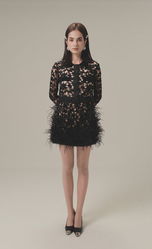 
            
                Load and play video in Gallery viewer, BLACK OSTRICH FEATHERS MINI SKIRT
            
        