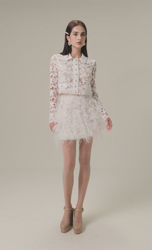 
            
                Load and play video in Gallery viewer, WHITE OSTRICH FEATHERS MINI SKIRT
            
        