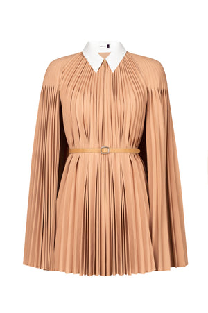 CAMEL PLEATED CAPE