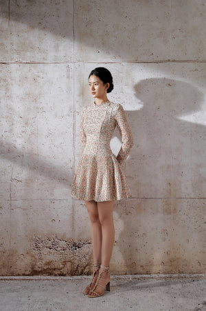 Floral Pleat Mini Dress