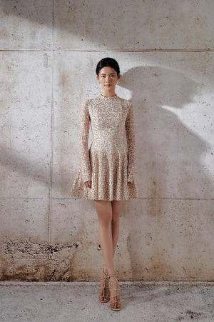 Floral Pleat Mini Dress