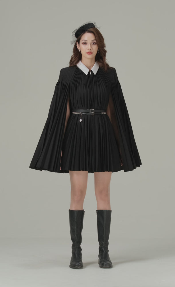 
            
                Load and play video in Gallery viewer, BLACK PLEATED CAPE
            
        