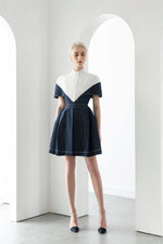 DENIM MINI BOW DRESS