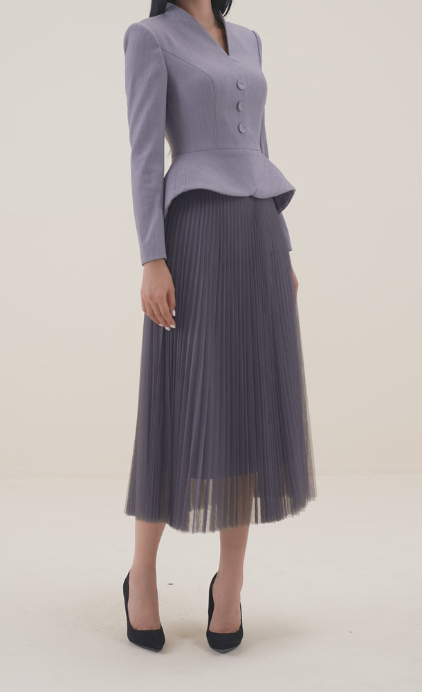 
            
                Load and play video in Gallery viewer, GREY PLEAT SKIRT
            
        