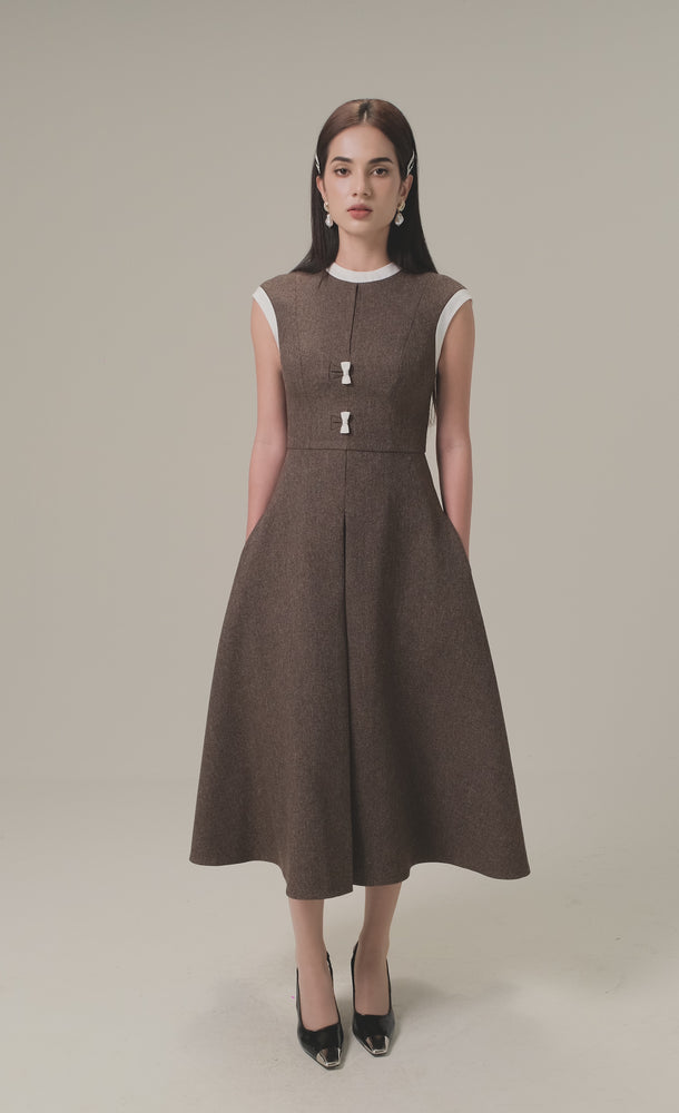 
            
                Load and play video in Gallery viewer, BOW TIE SEPIA MIDI DRESS
            
        