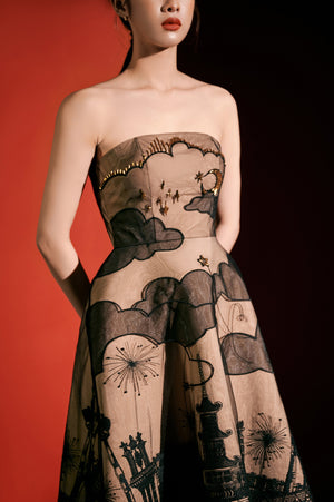 City Embroidered Midi Dress